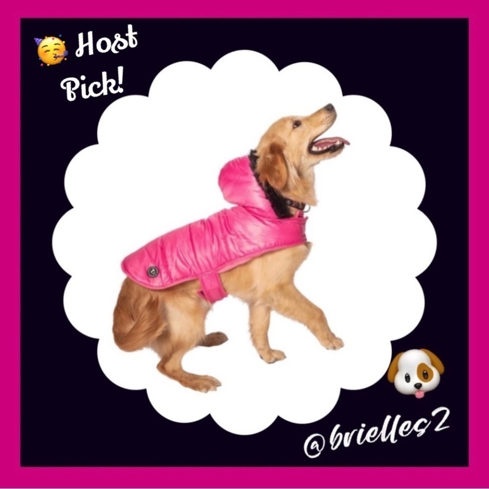 🎉🥳🎊Host Pick! 🐶 New Justice Pet Dog Reversible Puffer Jacket, Hot Pink
